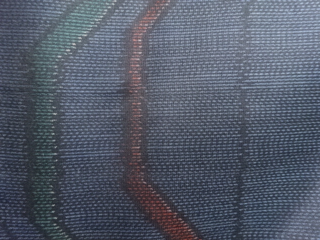 JAPANESE KIMONO / ANTIQUE ABSTRACT PATTERN WOVEN DORO OSHIMA TSUMUGI K